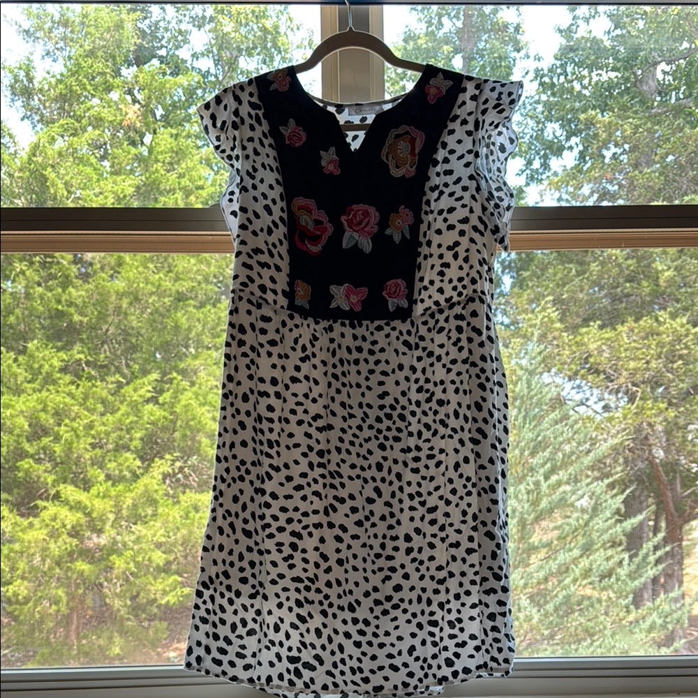 Black and White Polka Dot Midi Dress